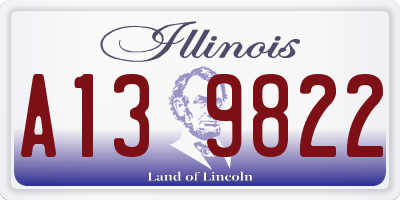 IL license plate A139822