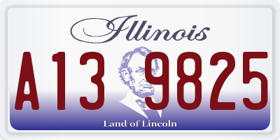 IL license plate A139825