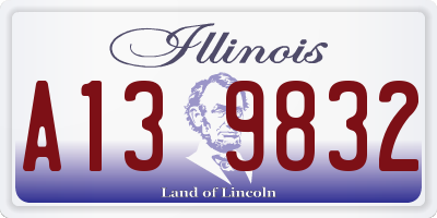 IL license plate A139832
