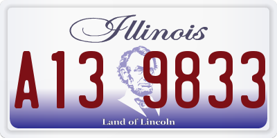 IL license plate A139833