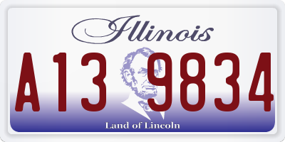 IL license plate A139834