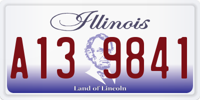 IL license plate A139841