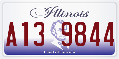 IL license plate A139844