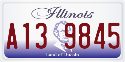 IL license plate A139845