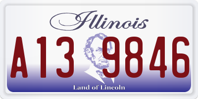 IL license plate A139846