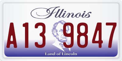 IL license plate A139847