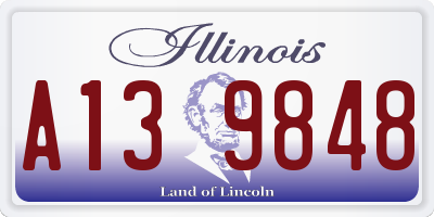 IL license plate A139848
