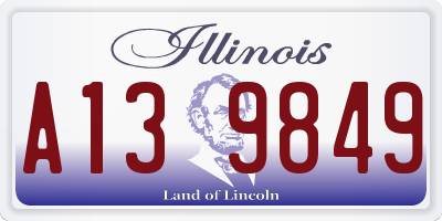 IL license plate A139849