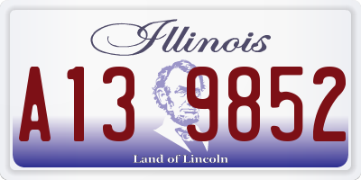 IL license plate A139852