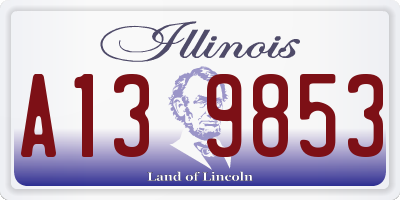 IL license plate A139853