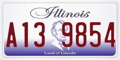 IL license plate A139854