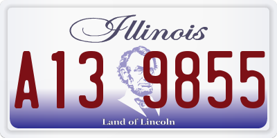IL license plate A139855