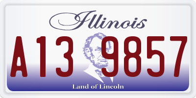 IL license plate A139857