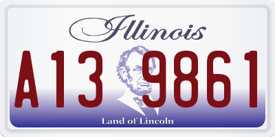 IL license plate A139861