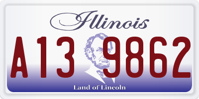 IL license plate A139862