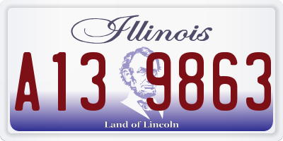 IL license plate A139863