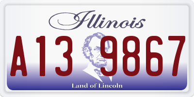 IL license plate A139867