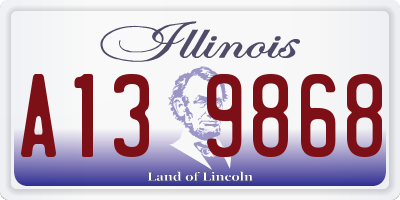 IL license plate A139868