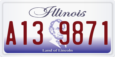 IL license plate A139871