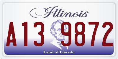 IL license plate A139872