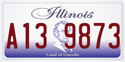 IL license plate A139873