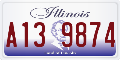 IL license plate A139874
