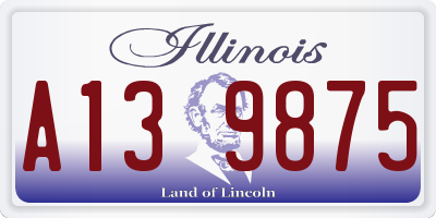 IL license plate A139875
