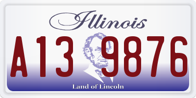 IL license plate A139876