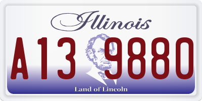 IL license plate A139880