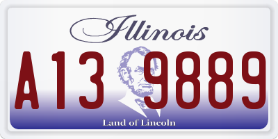 IL license plate A139889