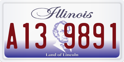 IL license plate A139891