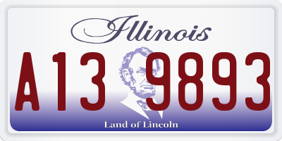 IL license plate A139893