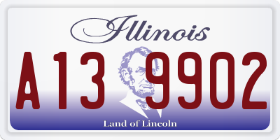 IL license plate A139902