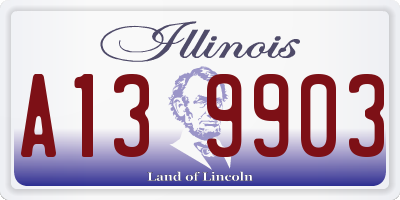 IL license plate A139903
