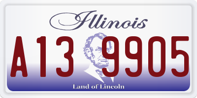 IL license plate A139905
