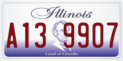 IL license plate A139907