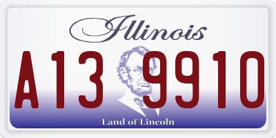 IL license plate A139910