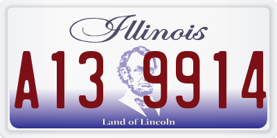 IL license plate A139914