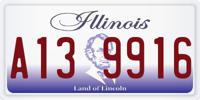 IL license plate A139916