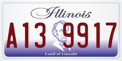 IL license plate A139917
