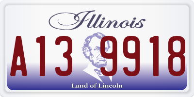 IL license plate A139918