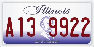 IL license plate A139922