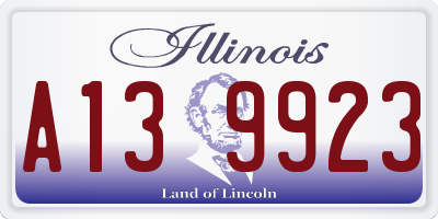 IL license plate A139923