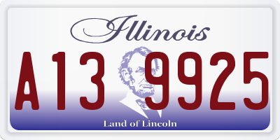 IL license plate A139925
