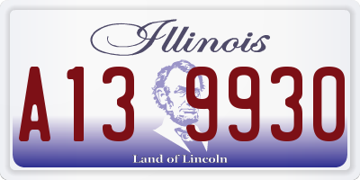 IL license plate A139930