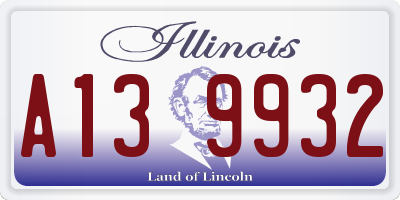 IL license plate A139932