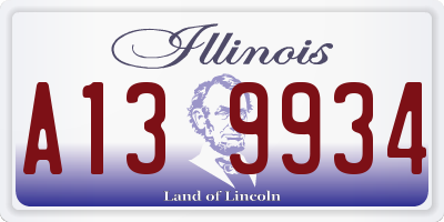 IL license plate A139934