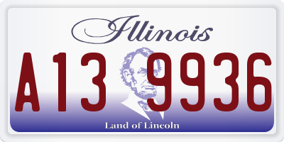IL license plate A139936