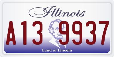 IL license plate A139937
