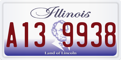 IL license plate A139938